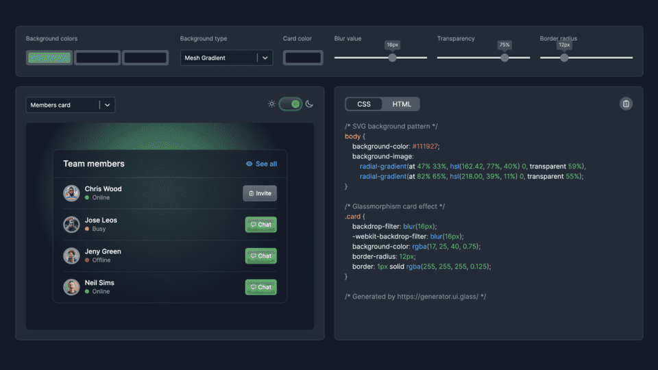 Glassmorphism CSS